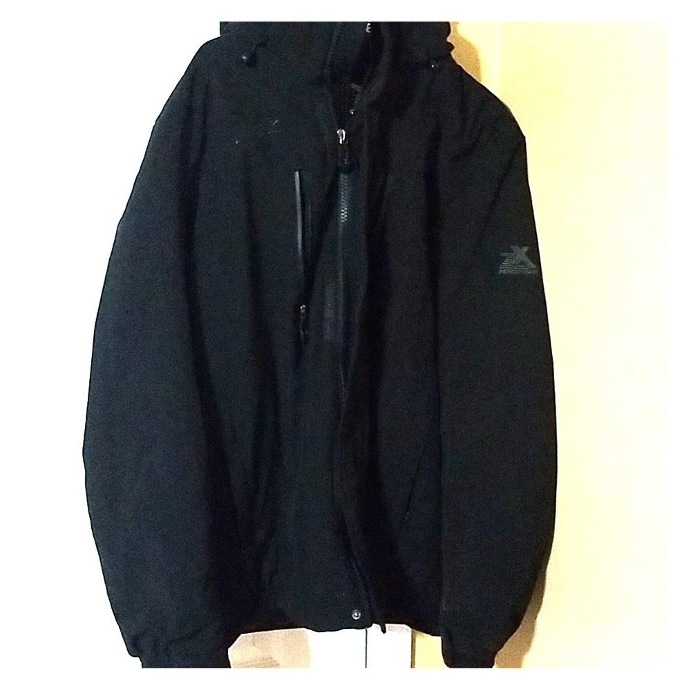 Heavy duty black winter coat. Water proof